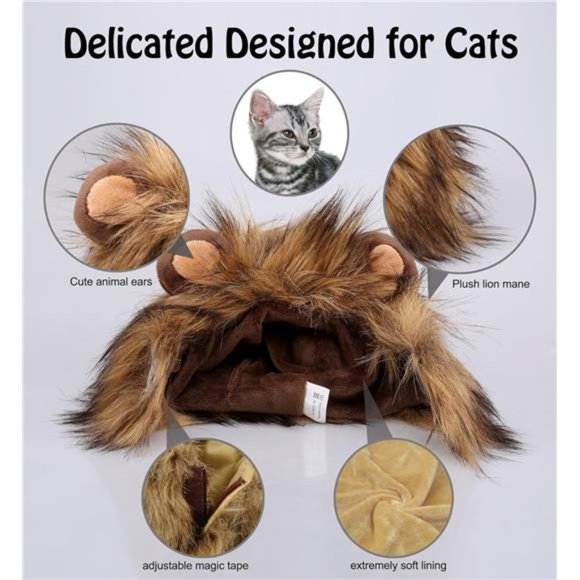 Funny Pet Cat Costumes for Christmas  |  Furry Pet Clothing Accessories - Picture 2 of 8